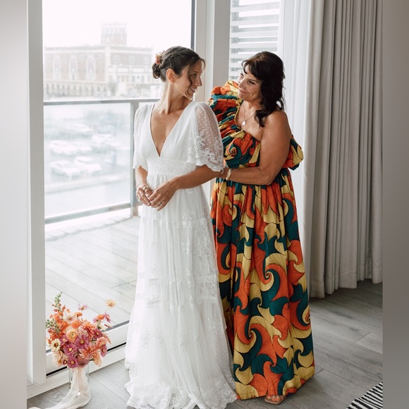 Anthropologie SIKA Printed One-Shoulder Ruffle Dress - Picture 3 of 3